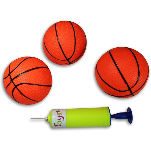 3 Pack Inflatable Magic Shot Pro Mini Hoop Basketballs with Pump (5 Inch Balls)