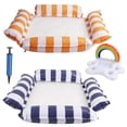 thumbnail image 1 of 3 Pack Inflatable Pool Floats for Adults – 1 Drink & Snack Float, 2 Water Hammocks with High Buoyancy Pillows and Cooling Mesh, 1 of 6