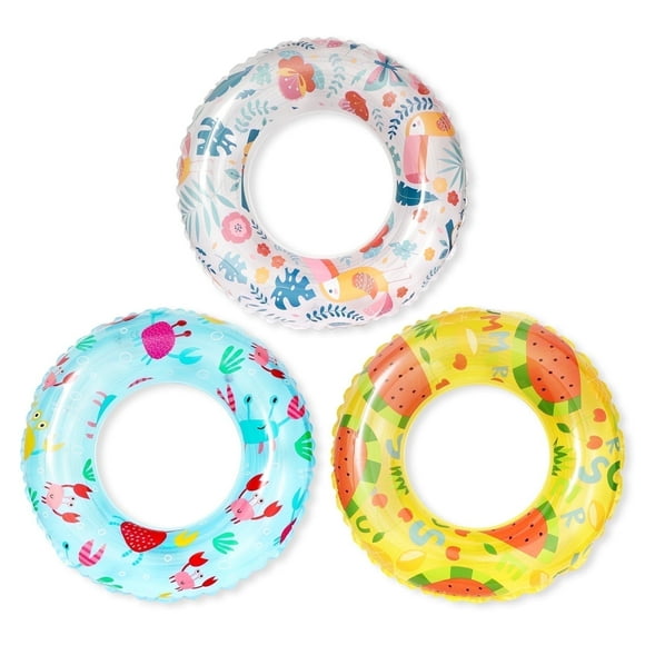 Mulic 3 Pack Inflatable Pool Floats for Kids Children Swim Ring Tube for Outdoor Beach Party