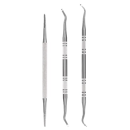 3-Pack Ingrown Toenail File And Lifters, 100% Professional Surgical Stainless Steel Ingrown Toenail Tool -Safe Nail Cleaning Treatment Pedicure Tools Kit Under Sidewall Cleaner Pain Relief Accessories