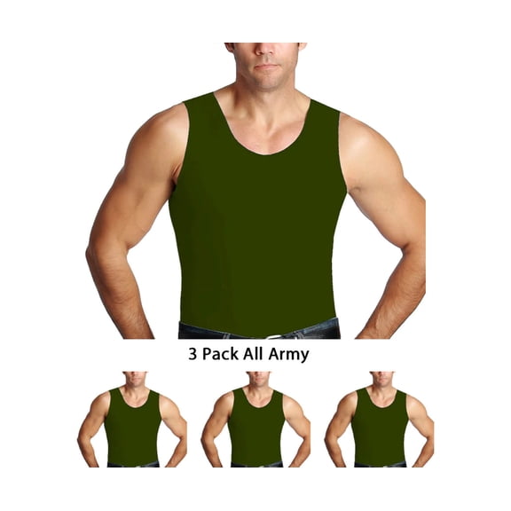 3-Pack Insta Slim I.S.Pro USA Activewear Compression Muscle Tank MA0003 by InstantFigure INC