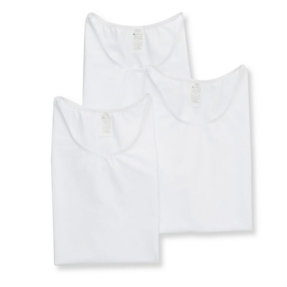 Men's Insta Slim TS00N3 Slimming Compression Sleeveless Crew Tank - 3 Pack (White M)