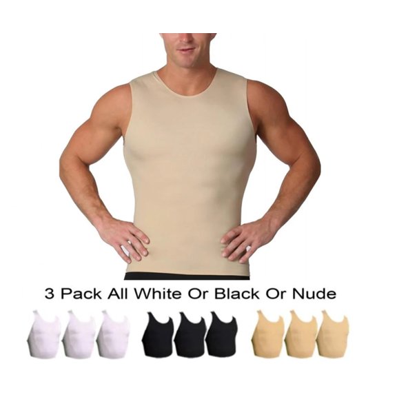 3 Pack Insta Slim Compression Sleeveless Crew Neck Tank TS00N3
