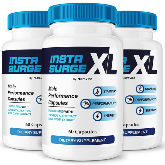 (3 Pack) Insta Surge XL Original InstaSurge XL Capsules with a Natural Daily Blend for Wellness |Clean, Gentle, Easy-to-Swallow Pills (180 Capsules)