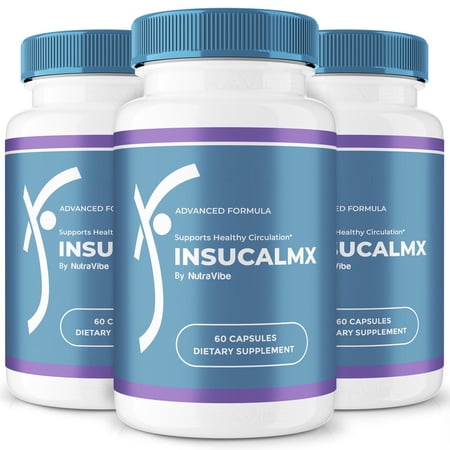 (3 Pack) Insucalmx Capsules - Official Insu Calmx Pills to Maintain Overall Health, All Natural Blood Formula For Healthy and Stable Levels, Insu Calm X Review (180 Capsules)