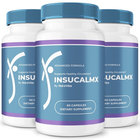 (3 Pack) Insucalmx Capsules - Official Insu Calmx Pills to Maintain Overall Health, All Natural Blood Formula For Healthy and Stable Levels, Insu Calm X Review (180 Capsules)