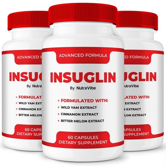 (3 Pack) Insuglin Original Formula with a Clean Blend to Support Healthy Circulation, Natural Energy & Balanced Levels | Just 2 Easy-to-Swallow Pills Daily (180 Capsules)