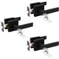 thumbnail image 1 of 3 Pack Interior Bedroom Entrance Door Lever Doorknobs Door Lock One Keyway Entry Keyed Entrance Lockset in Black Each with 3 Keys, 1 of 9