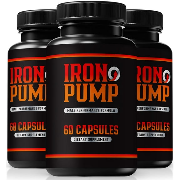 (3 Pack) Iron Pump Pills, Iron Pump Up Dietary Supplement, Complete Daily Formula for Wellness and Peak Performance, Advanced Formula Capsules, Iron Pump Reviews (180 Capsules)