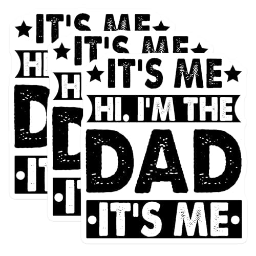 (3 Pack) Its Me Hi Im The Dad Decals - Funny Dad Saying - Laptop Decal - 3 Inches On Longest Side - Easy Peel & Apply - Made in USA - 3MCS2884