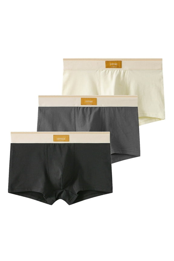 3 Pack JSKUMAR Mens Cotton Basic Underwear Boxer Briefs Big and Tall Athletic Breathable Comfortable Regular Boxers (Black-1,2XL)