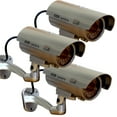 thumbnail image 1 of 3 Pack - JYtrend Outdoor Dummy Fake Security Camera with Inflared LEDs Blinking Light, Silver, 1 of 4