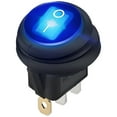 thumbnail image 1 of 3-Pack JacobsParts Blue LED Rocker Toggle Switches 12V 20A ON/Off Heavy Duty IP65 Waterproof for Car, Truck, Boat, 1 of 5
