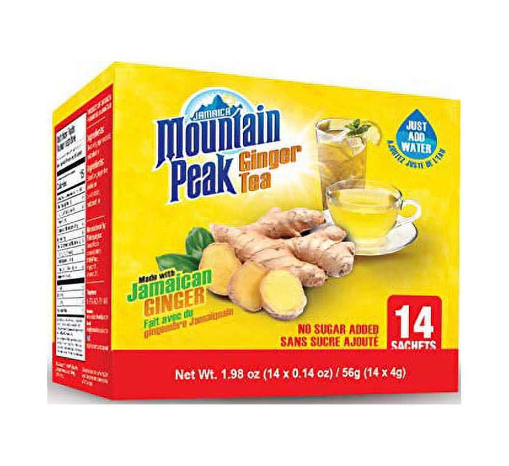 3 Pack Jamaica Mountain Peak Jamaican Ginger Instant Tea 14 Sachets 0.14 Ounces