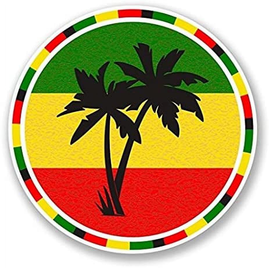 3 Pack - Jamaica Rasta Palm Tree Vinyl SELF ADHESIVE STICKER Decal ...