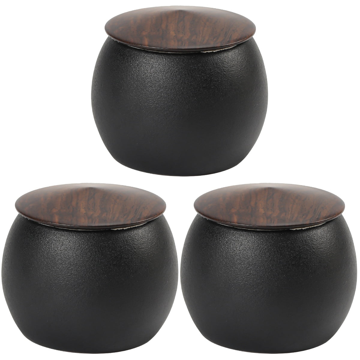 3 Pack Japanese Tea Ceramic Containers with Lids Onion Storage Eco Friendly Vintage Teapot