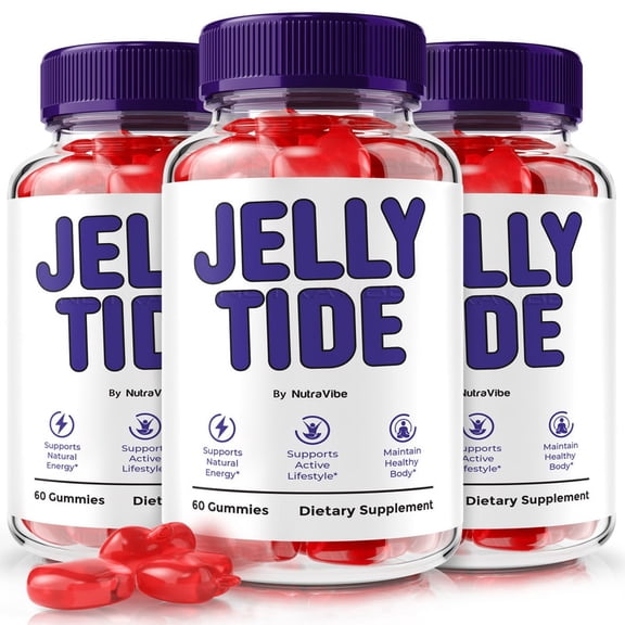 (3 Pack) Jelly Tide Natural Daily Gummy Formula Designed to align with Fitness Goals, Support active Lifestyle & Body Balance | Just 2 Great-Tasting, Easy-to-Chew Gummies Daily (180 Gummies)