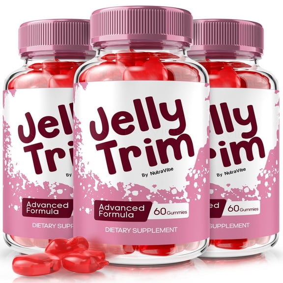 (3 Pack) Jelly Trim  Natural Daily Gummy Formula Designed to align with Fitness Goals, Support active Lifestyle & Body Balance | Just 2 Great-Tasting, Easy-to-Chew Gummies Daily (180 Gummies)