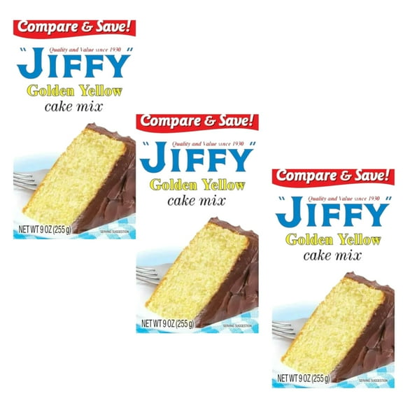 ( 3 Pack ) Jiffy Golden Yellow Cake Mix. 9 oz ( Total of 18 Oz )