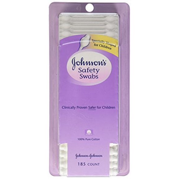 3 Pack Johnson's Safety Swabs 100% Cotton 185 Swabs Each