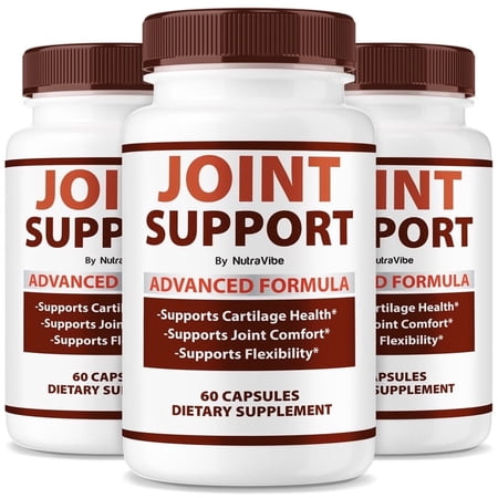 (3 Pack) Joint Support Capsules – Premium All-Natural Bones & Joint Supplement Formulated for Flexibility and a Full Range of Motion, Pills for Everyday Movement (180 Capsules)