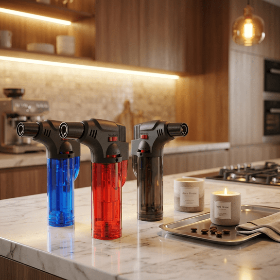 3 Pack Jumbo 4" Jet Flame Torch Gun Lighter Refillable Lockable Adjustable Clear