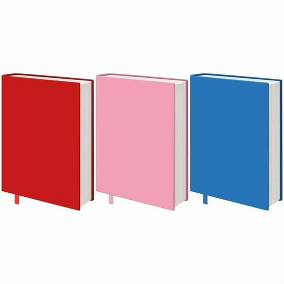 3 Pack Jumbo, Stretchable Book Cover Fits Most Hardcover Textbooks up to 9 x 11. Adhesive-Free, Nylon Fabric Protectors (Red, Light Blue, Light Pink)