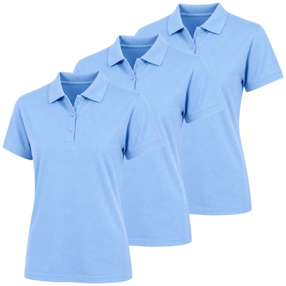 3-Pack Junior's Short Sleeve School Uniform Pique Polo Shirt (S-3XL)