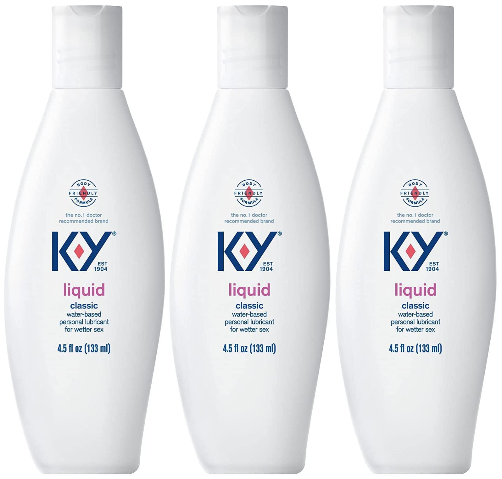 3 Pack K-Y Liquid Personal Lubricant 4.5 oz Each