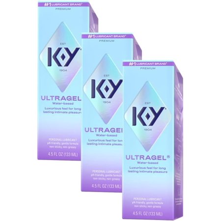 3 Pack - K-Y UltraGel Personal Water Based Lubricant, 4.5 Oz