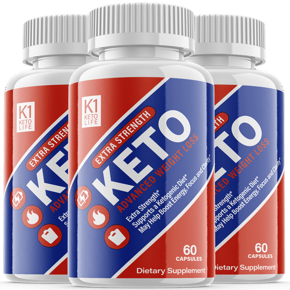 (3 Pack) K1 Keto Life - Supplement for Weight Loss - Energy & Focus Boosting Dietary Supplements for Weight Management & Metabolism - Advanced Fat Burn Raspberry Ketones Pills - 180 Capsules