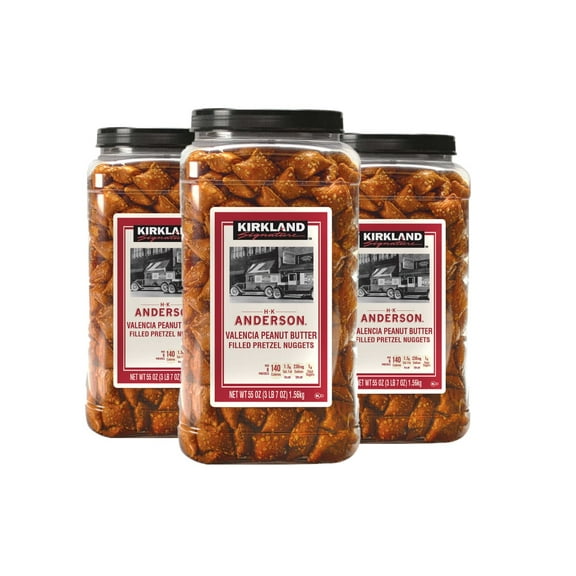 3 Pack | KS Peanut Butter Filled Pretzel Nuggets, 55 oz