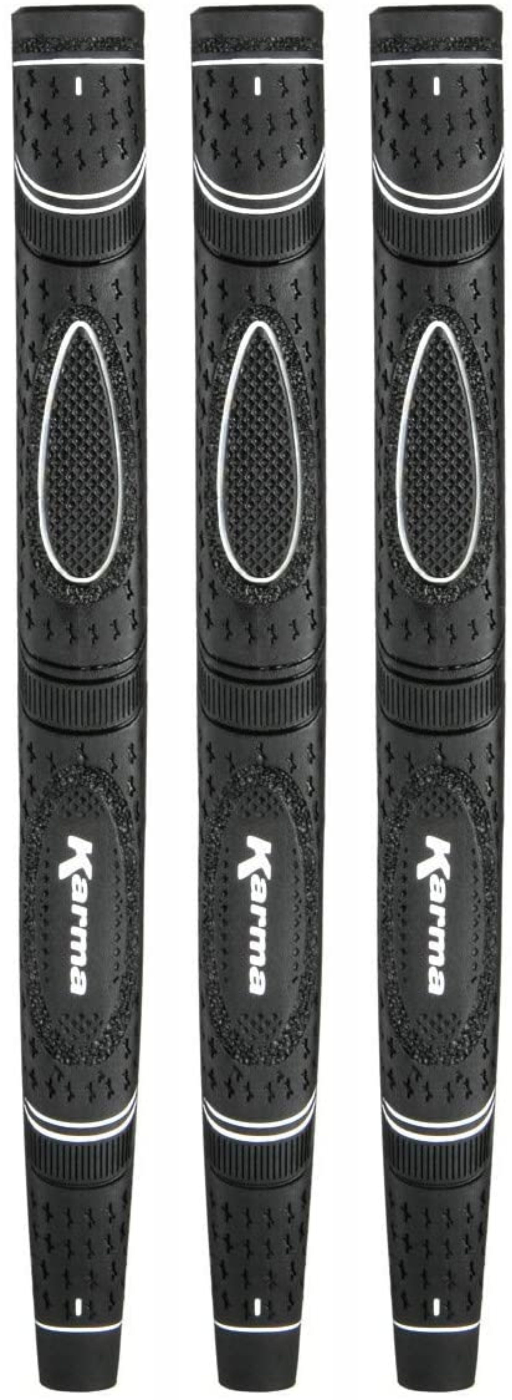 3 Pack Karma Black Dual Touch Midsize Putter Grip