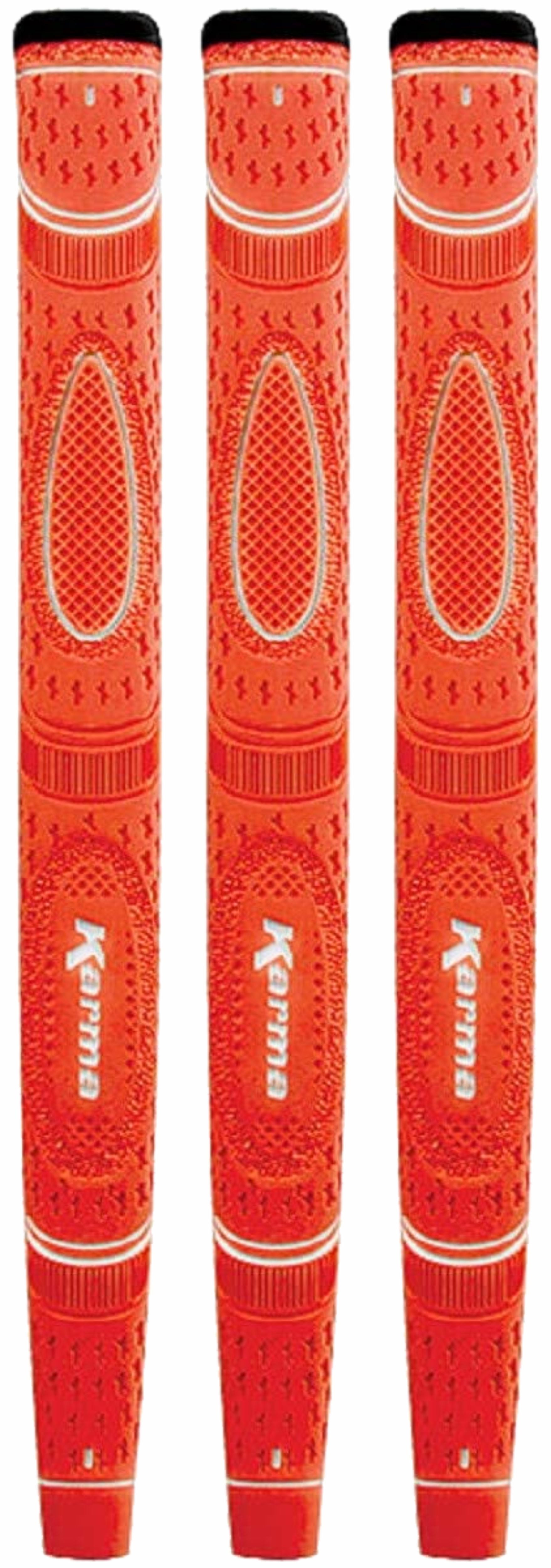 3 Pack Karma Orange Dual Touch Midsize Putter Grip