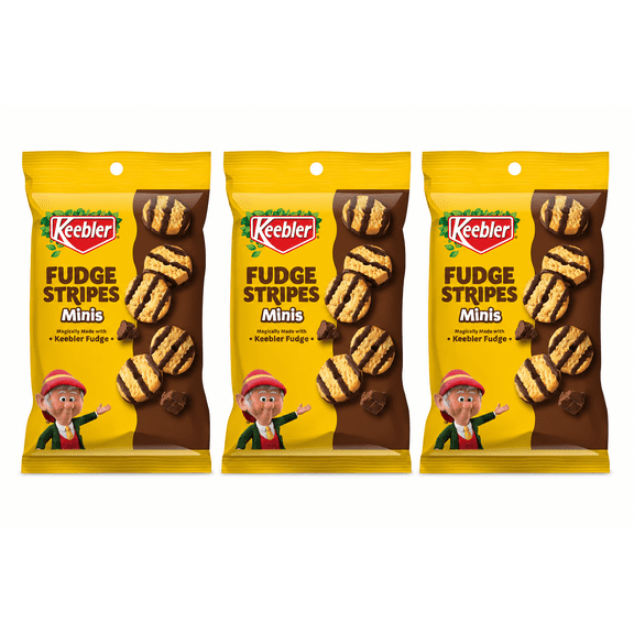 3-Pack Keebler Fudge Stripes Minis Cookies 3 oz