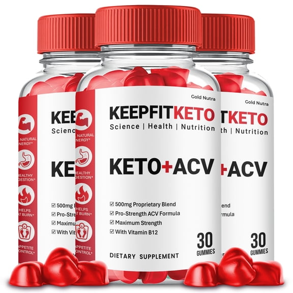 (3 Pack) Keep Fit Keto ACV Gummies, Higher Potency, Keep Fit Keto Gummies Supplement, 30 Day Supply Per Bottle