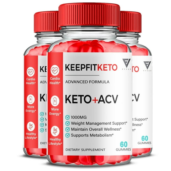 (3 Pack) Keep Fit Keto ACV Gummies KeepFit Supplement, Keep Fit Maximum Strength Formula (180 Gummies)