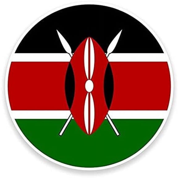 3 Pack - Kenya Vinyl Sticker Decal - Sticker Graphic - Construction Toolbox, Hardhat, Lunchbox, Helmet, Mechanic, Luggage