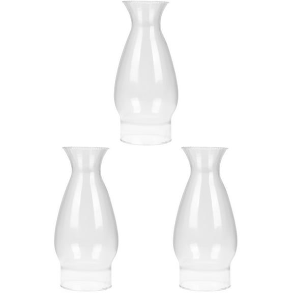 3 Pack Kerosene Lampshade Glass Chimney Oil Light Globe Wick Burner House Ornaments