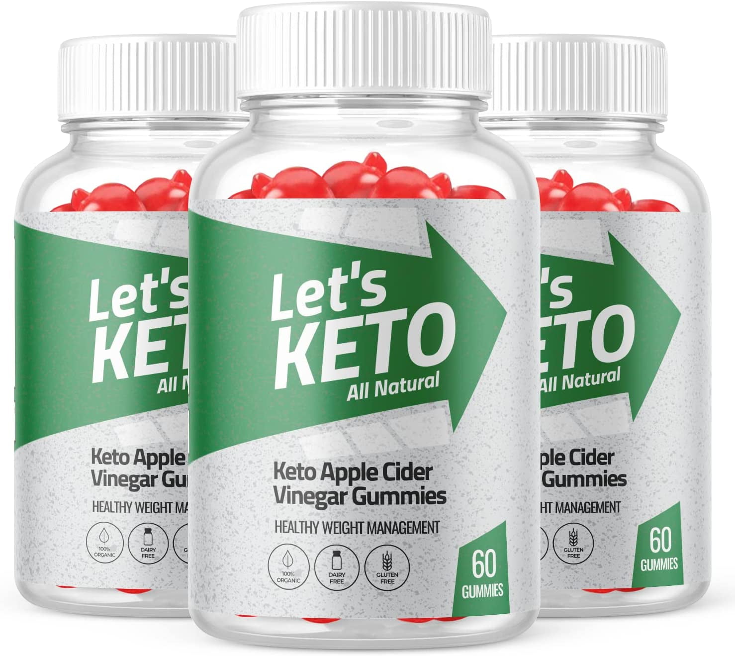 (3 Pack) Let's Keto ACV Gummies - Supplement for Weight Loss - Energy & Focus Boosting Dietary Supplements for Weight Management & Metabolism - Fat Burn - 180 Gummies