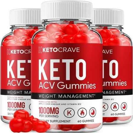 3 Pack Keto Crave ACV Gummies KetoCrave ACV Advanced Formula Plus Apple Cider Vinegar Dietary Supplement B12 Beet Root Juice 180 Gummies