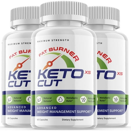 (3 Pack) Keto Cut XS - Keto Weight Loss Formula - Energy & Focus Boosting Dietary Supplements for Weight Management & Metabolism - Advanced Fat Burn Raspberry Ketones Pills - 180 Capsules
