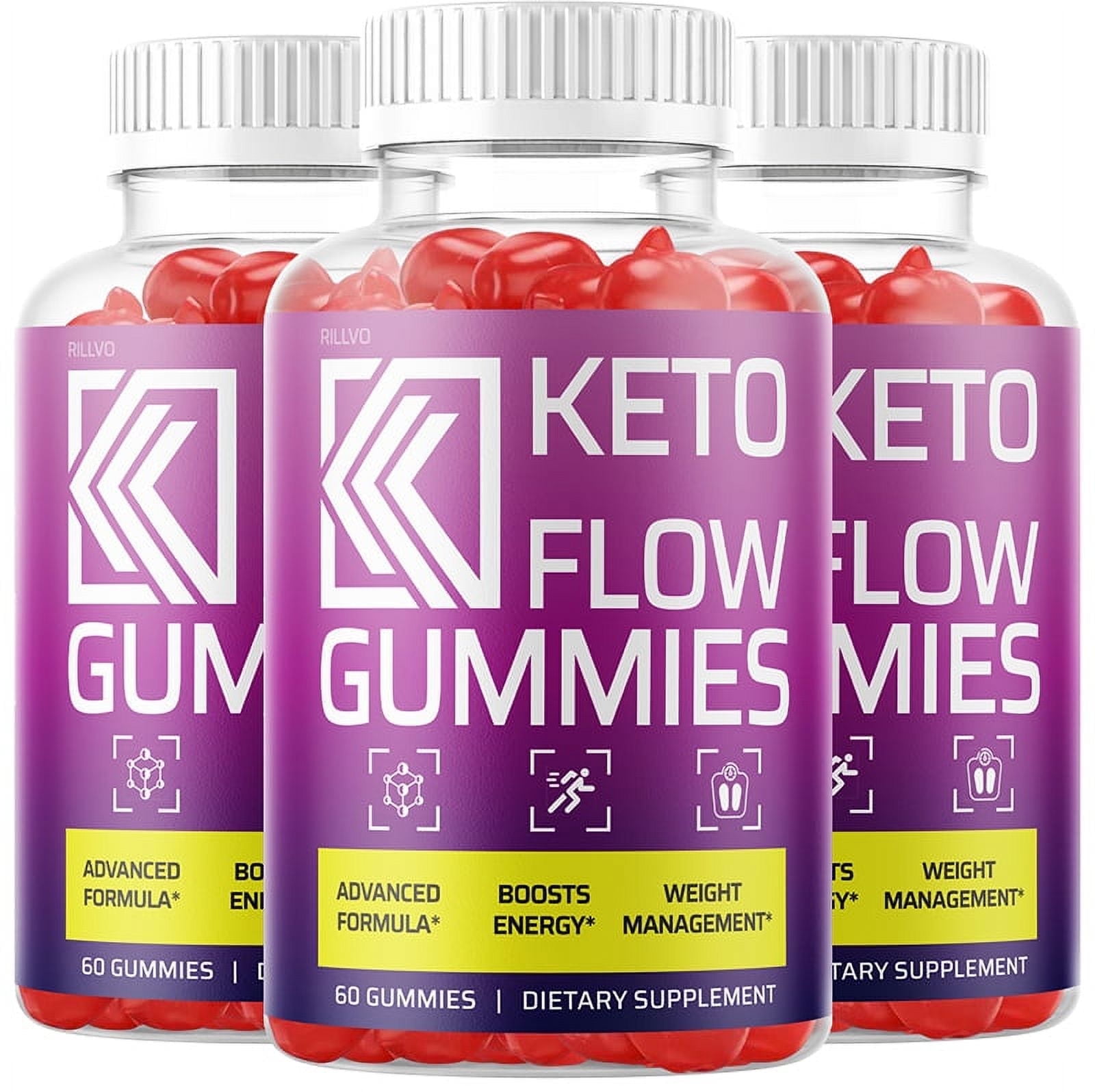 (3 Pack) Keto Flow Gummies - Keto Flo ACV Gummy’s - Supplement for Weight Loss - Energy & Focus Boosting Dietary Supplements for Weight Management & Metabolism - 180 Gummies