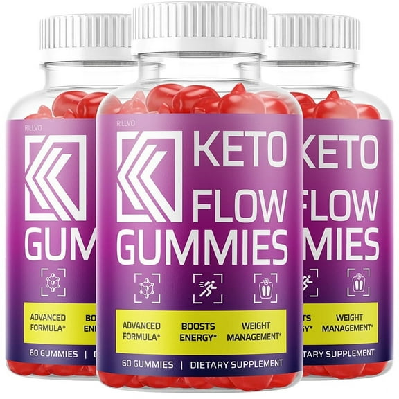 (3 Pack) Keto Flow Gummies - Keto Flo ACV Gummys - Supplement for Weight Loss - Energy & Focus Boosting Dietary Supplements for Weight Management & Metabolism - 180 Gummies