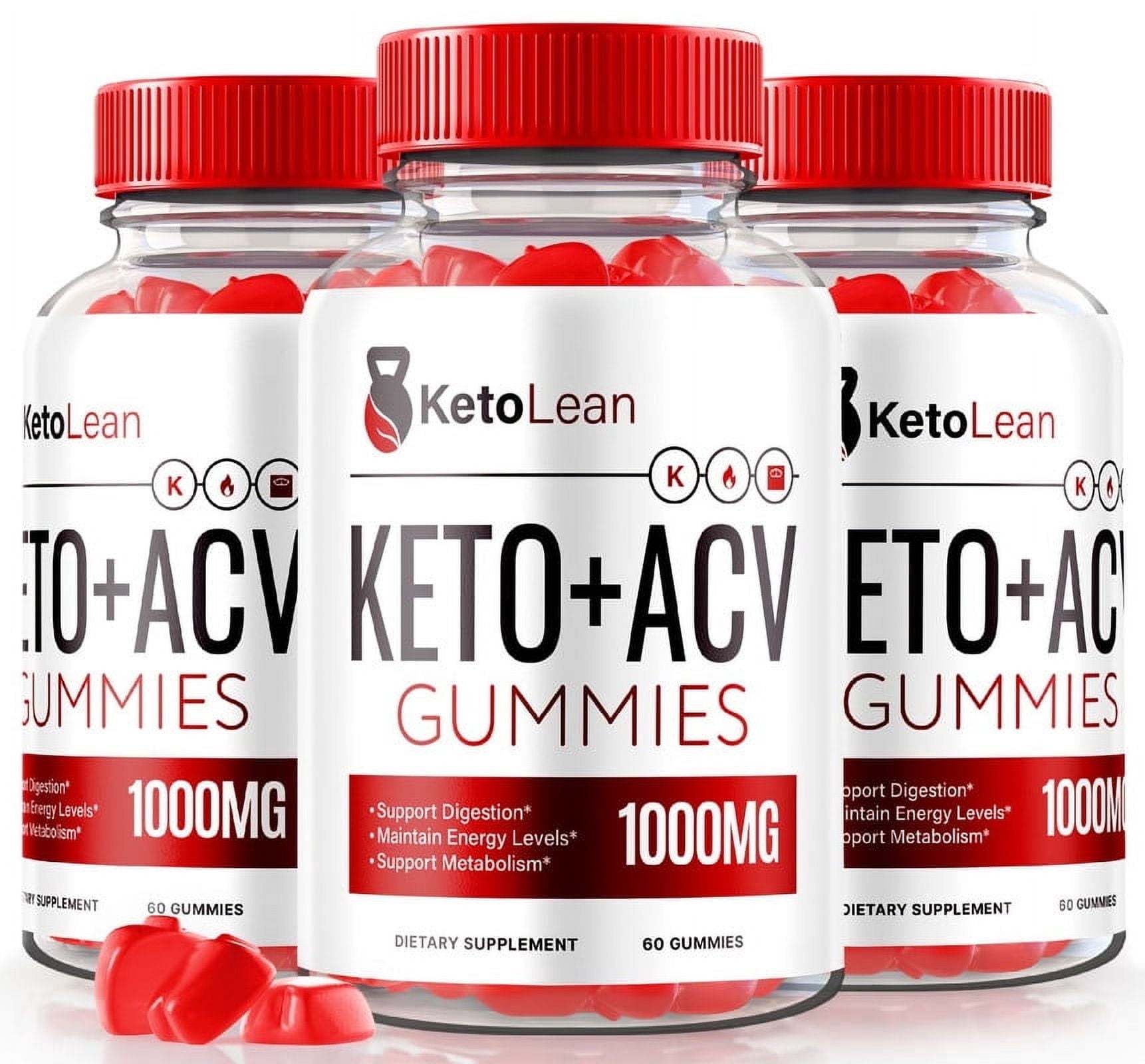 (3 Pack) Keto Lean Keto ACV Gummies, Keto + ACV Gummies, All Natural Apple Cider Vinegar 1000MG, ACV Keto Gummy Supplement, Keto Vitamins, Official Keto plus ACV, KetoLean Reviews (180 Gummies)