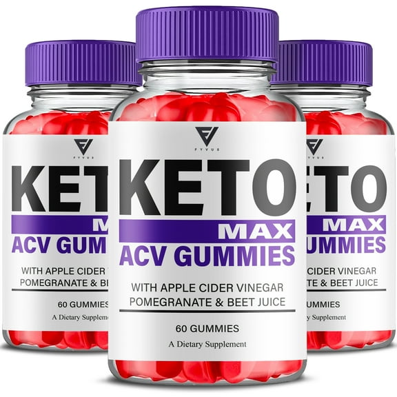 (3 Pack) Keto Max ACV Gummies KetoMax Maximum Strength Keto Gummy Supplement, Keto Maxx Premium Formula (180 Gummies)