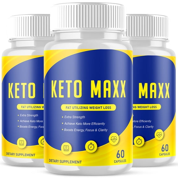 (3 Pack) Keto Maxx - Supplement for Weight Loss - Energy & Focus Boosting Dietary Supplements for Weight Management & Metabolism - Advanced Fat Burn Raspberry Ketones Pills - 180 Capsules