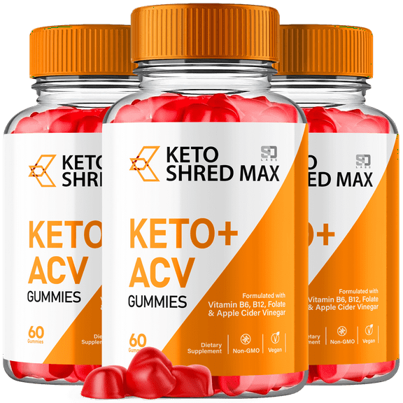 (3 Pack) Keto Shred Max ACV Gummies Advanced Formula 1000mg Keto+ACV Apple Cider Vinegar Supplement for Health and Wellness with Folate Vitamin B6 and B12, Beet Root and Pomegranate (180 Gummies)
