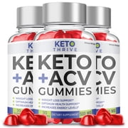 3 Pack Keto Thrive Keto ACV Gummies, Apple Cider Vinegar, Max Strength, 3 Month Supply Dietary Supplement, Made in USA