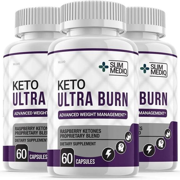 3 Pack Keto Ultra Burn Supplement Pills, Advanced Ketogenic Formula 180 Capsules